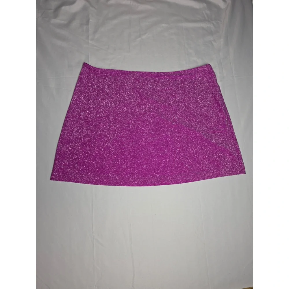 Victoria's Secret PINK Metallic Glitter Mini Skirt Magenta Pink XL 422345-QCJ